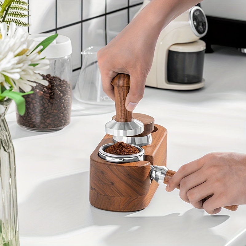 1pc Espresso Tamping Station Compatible With 51/53/58mm Delonghi Espresso  Machine Accessories For Coffee Bar Walnut Coffee Tamper Stand And Barista  Espresso Tools