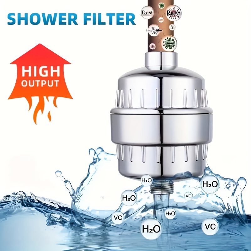 Filtro de cabezal de ducha, alto rendimiento con filtro de cabezal de ducha  de vitamina C para agua dura y cloro, cabezal de ducha de mano con cuentas