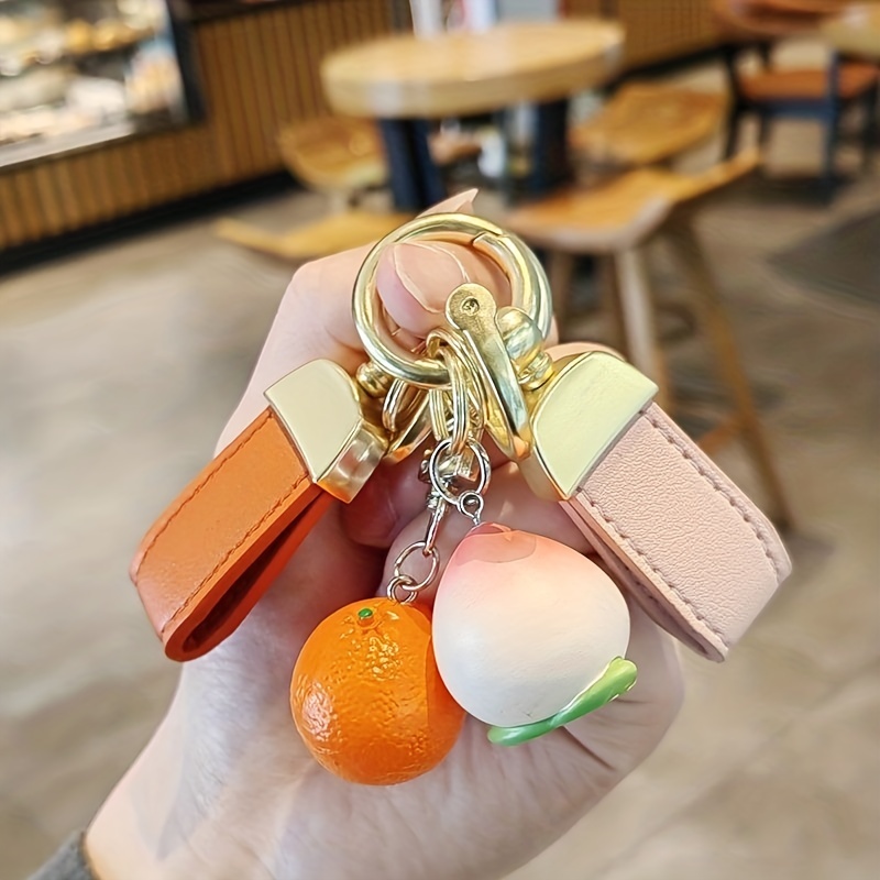 Cute Keychain Fruit Pendant Creative Exquisite Car Chain Circle Male And  Female Bag Hanging Decoration Small Ornament - Temu