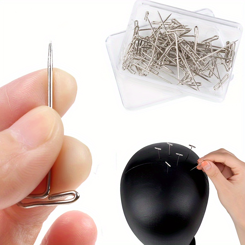 100PCS Wig T Pins for Holding Wigs Long T-pins Styling Tools for