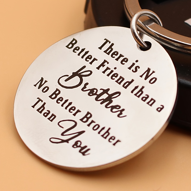 1pc Brother Keychain Gifts Christmas Birthday Gifts for Brother Graduation Gifts Inspirational Gifts for Brother Family Gift for Men,Temu