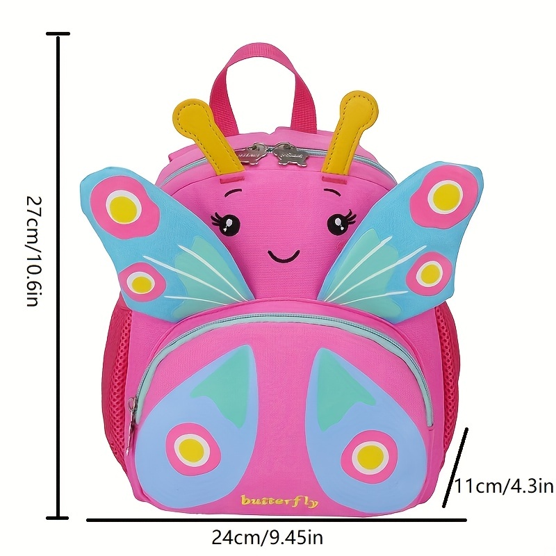 Kids 3D Butterfly Backpack Anti-lost Small School Bag