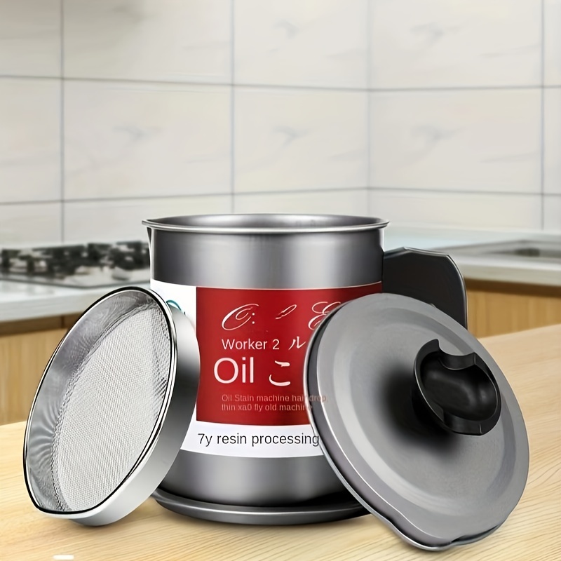 Kitchen Oil Filter Pot Stainless Steel Cooking Oil Pot With - Temu Australia