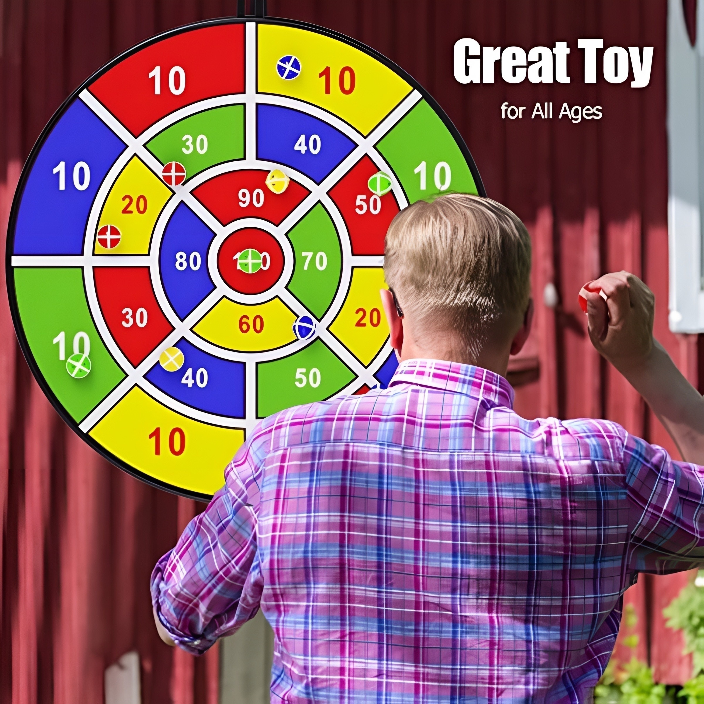 29-Inch Large Digital Dartboard with Hook and 8 Balls, Bristle Surface, Mixed Colors, Suitable for Ages 3 and Up