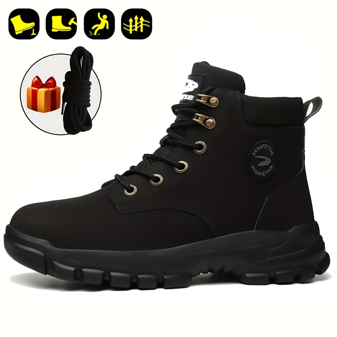 1 Pair Of Men s Work Safety Boots Steel Toe Shoes Anti Impact And Anti Puncture Shoes Outdoor Adventure Work Boots