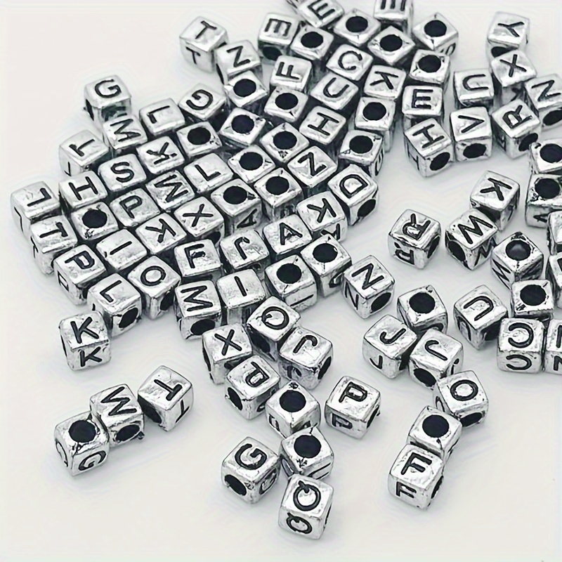 Silver M Alphabet Beads