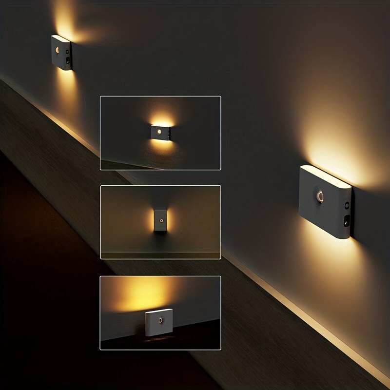 1 Luz Nocturna Inducción Inteligente Interruptor Luz Sensor - Temu