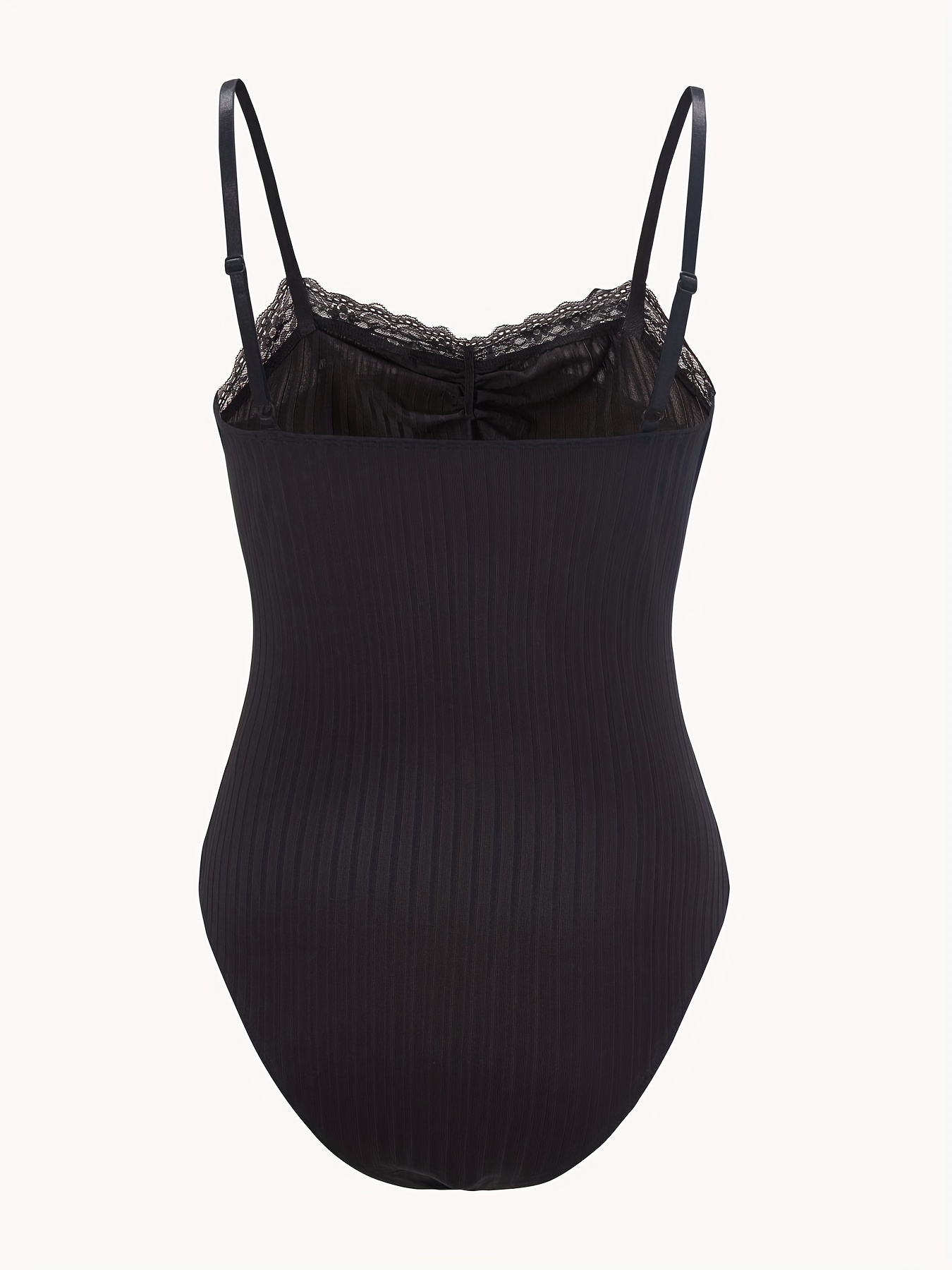 Lace Sweetheart Neck Cami Bodysuit Sexy Tie Front One Piece Bodysuit