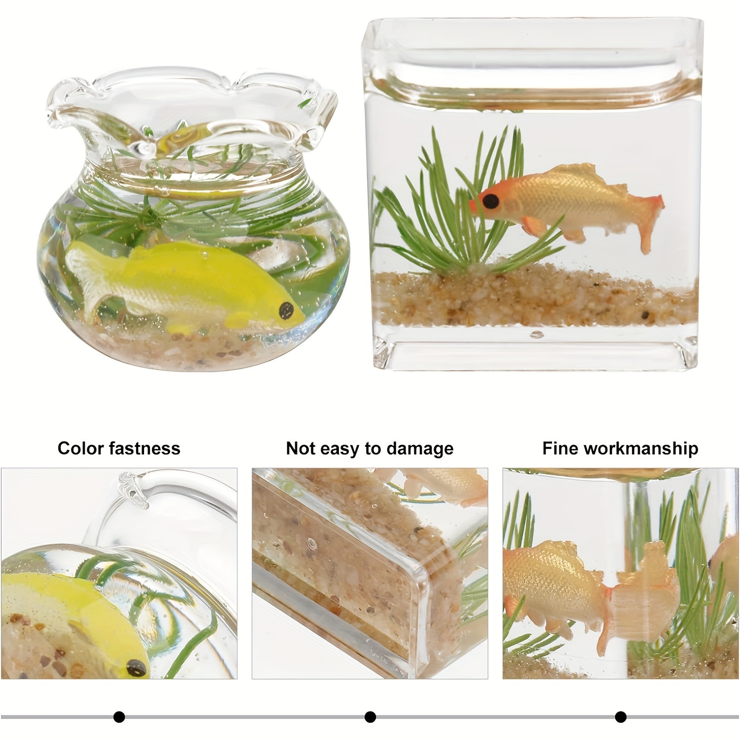 Random Style 1pc Dollhouse Fish Tank Miniature Fish Bowl 1 12