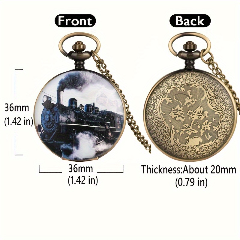 Pocket watch with on sale train on front