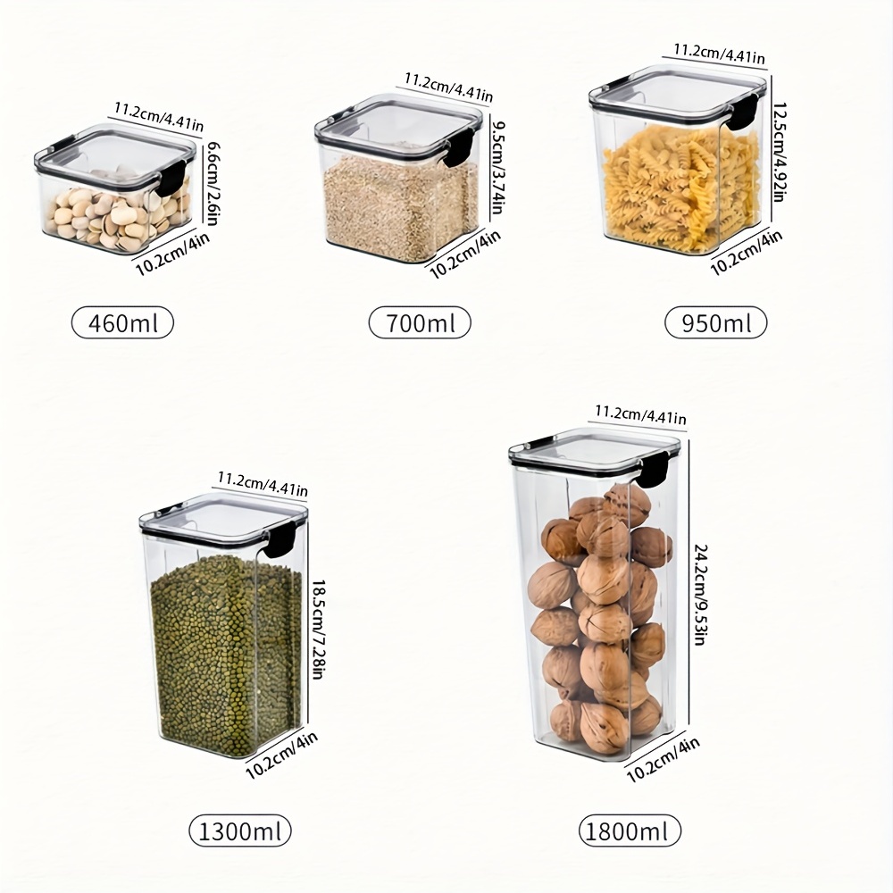 Dry Food Storage Box Food Containers Transparent Stackable Kitchen  Spaghetti Noodles Sealed Tank Cans Organizers bottles
