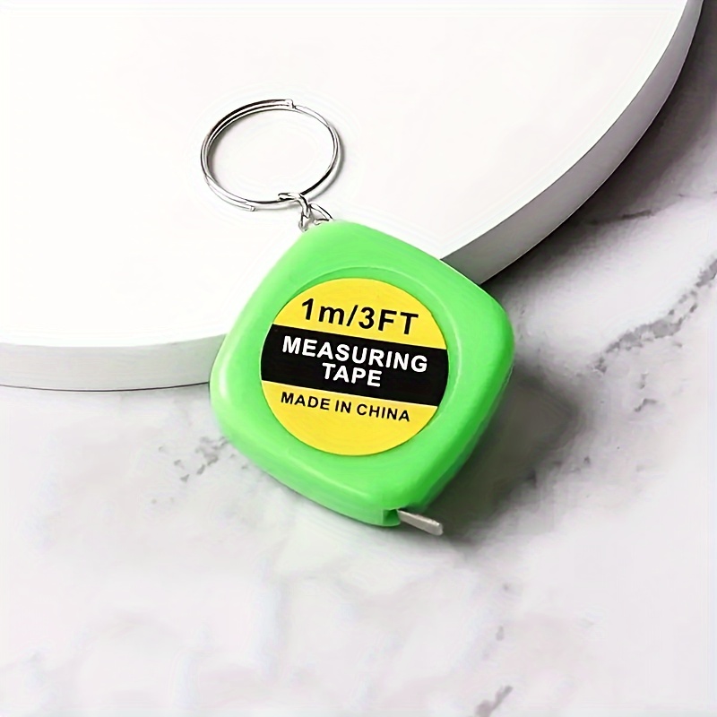4 pcs portable facile à rétracter carré petit ruban à mesurer pendentif  porte-clés livraison de couleur aléatoire