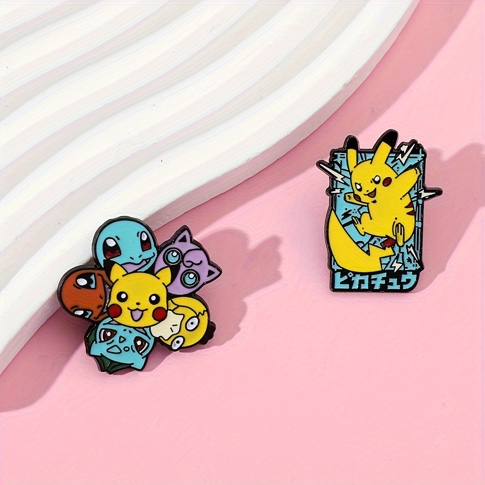 Funny Enamel Pins Gothic Pikachu Squirtle Alloy Brooches - Temu