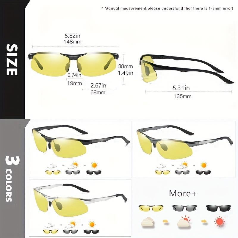 Gafas sol fotocromáticas polarizadas de aluminio para hombre