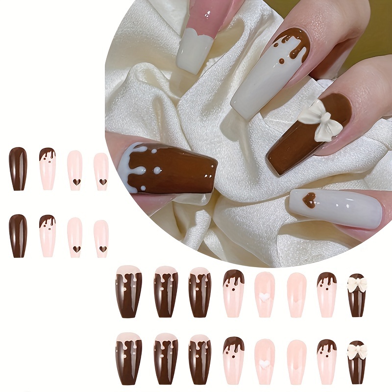 Nail Apparel Y2K Long Coffin Cute Kawaii Press on Nails 3D Cartoon