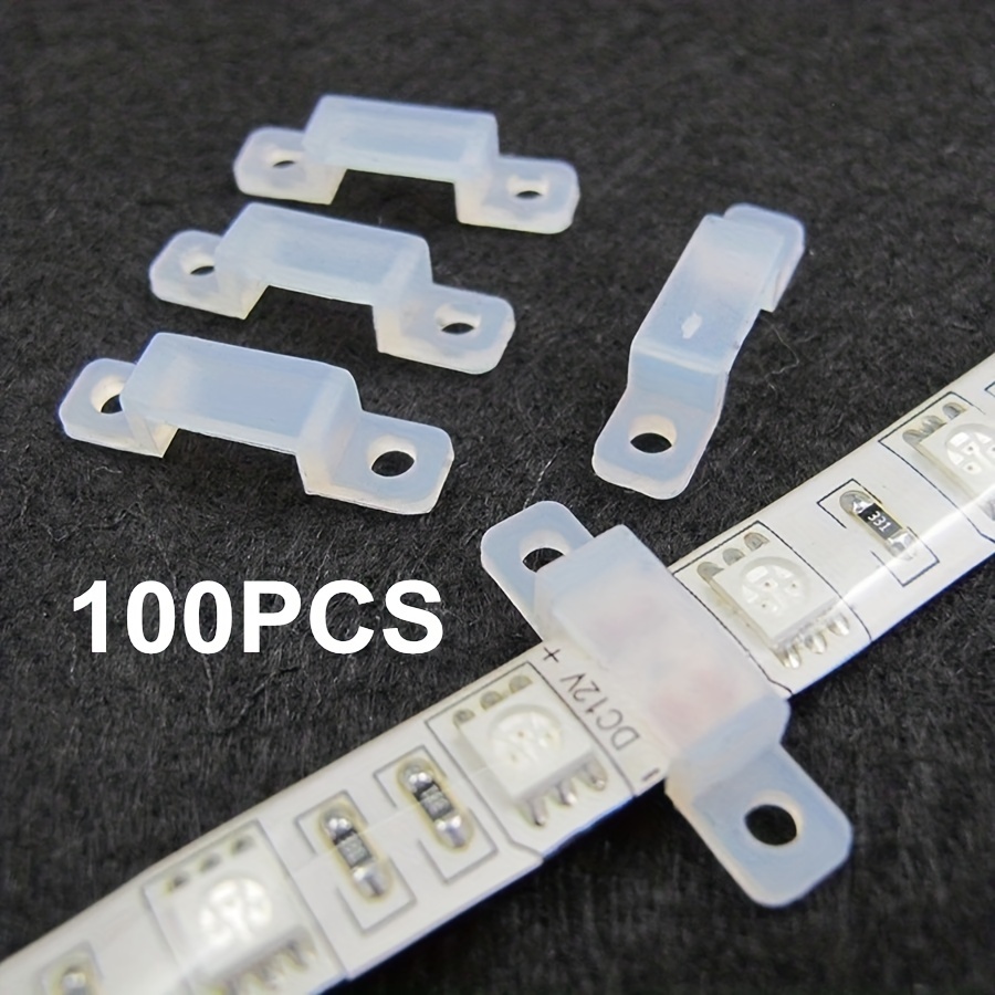 100pcs LED Neon Light Strip Fixing Clip for 8x16mm 5V 12V 24V Waterproof  Plastic Buckles Flexible Ribbon Tape Accessories