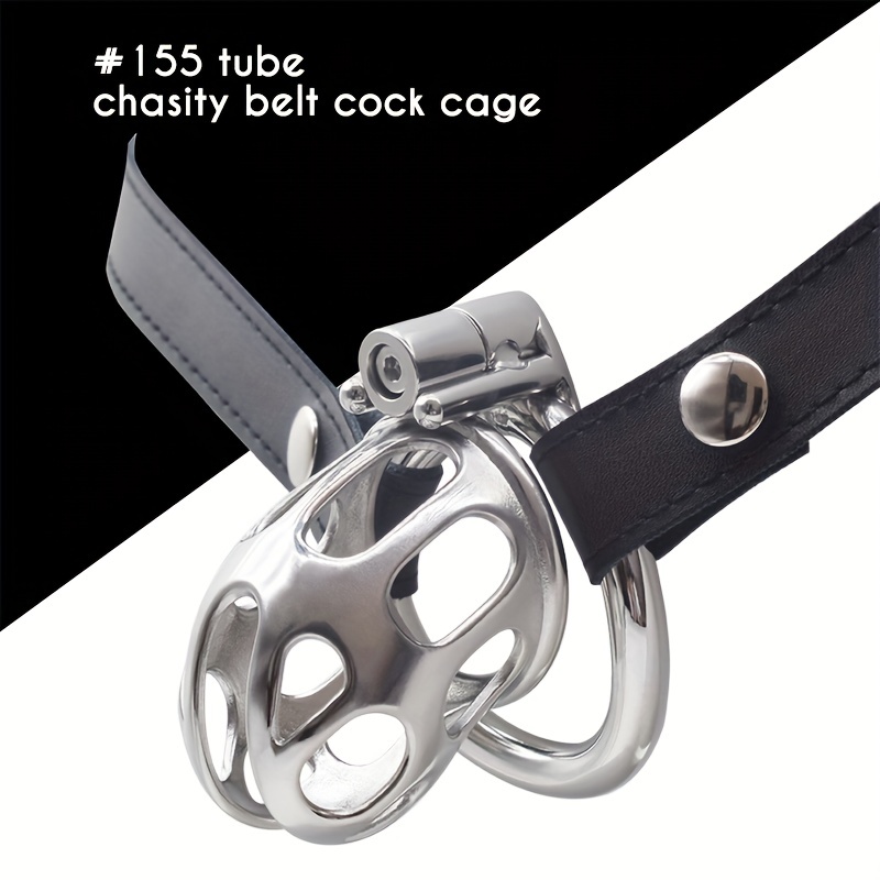 Male Chastity Belt With Metal Penis Cage Stainless Steel - Temu