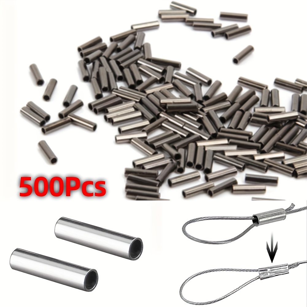500pcs Copper Tube Connectors: Single Barrel Crimping Sleeves for Fishing  Line Wire Leader - Fishing Tackle