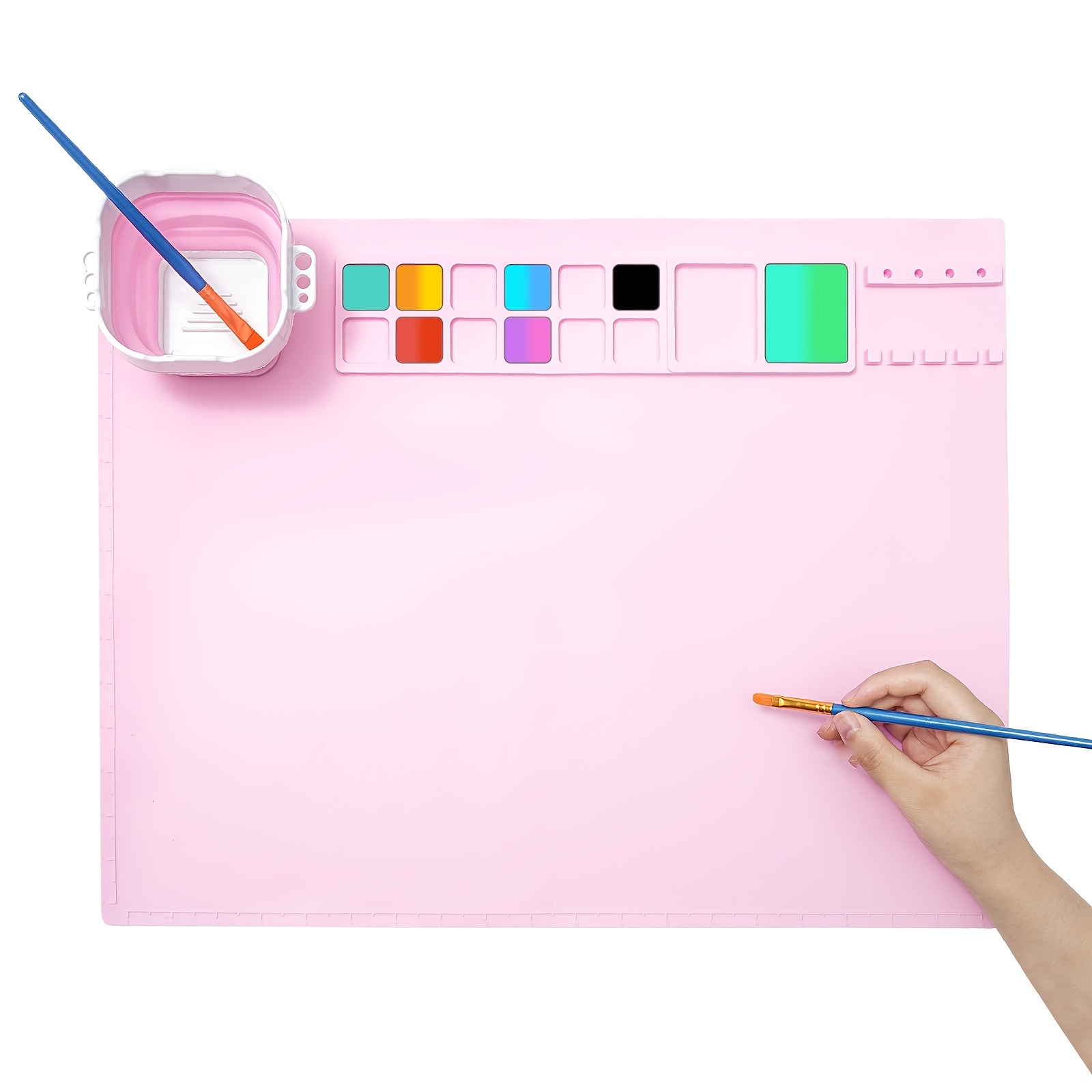 Silicone Painting Mat With Cup And Color Palette - Brilliant
