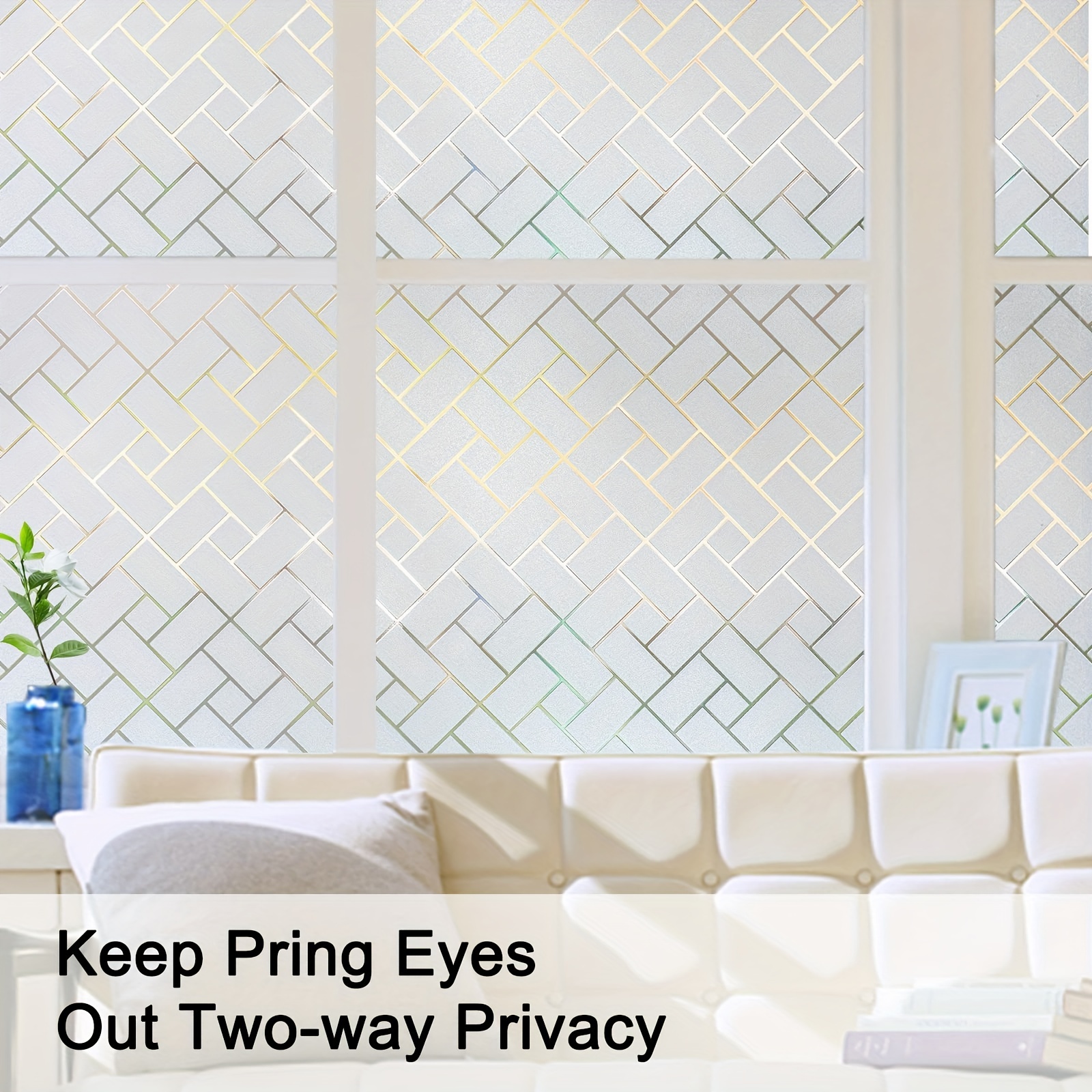 Frosted Privacy Window Film Heat Control UV Blocking for Home Office