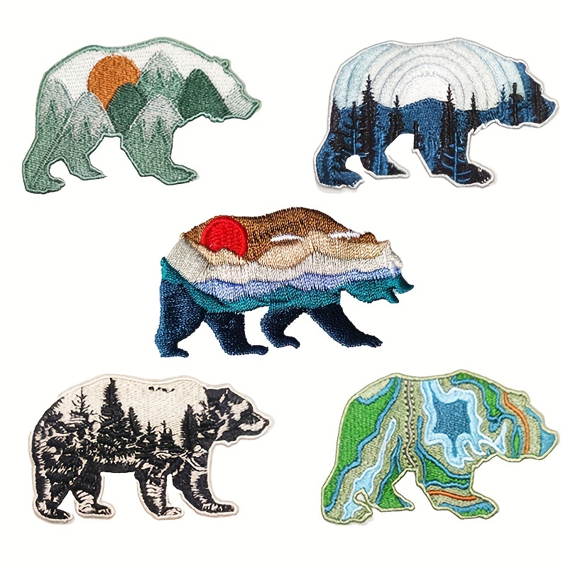 Mountain Forest Bear Patches, Sew on Patches for Jackets, Hats, Replacement  Patches, Embroidered Patches, Appliques & Patches, Adventure 