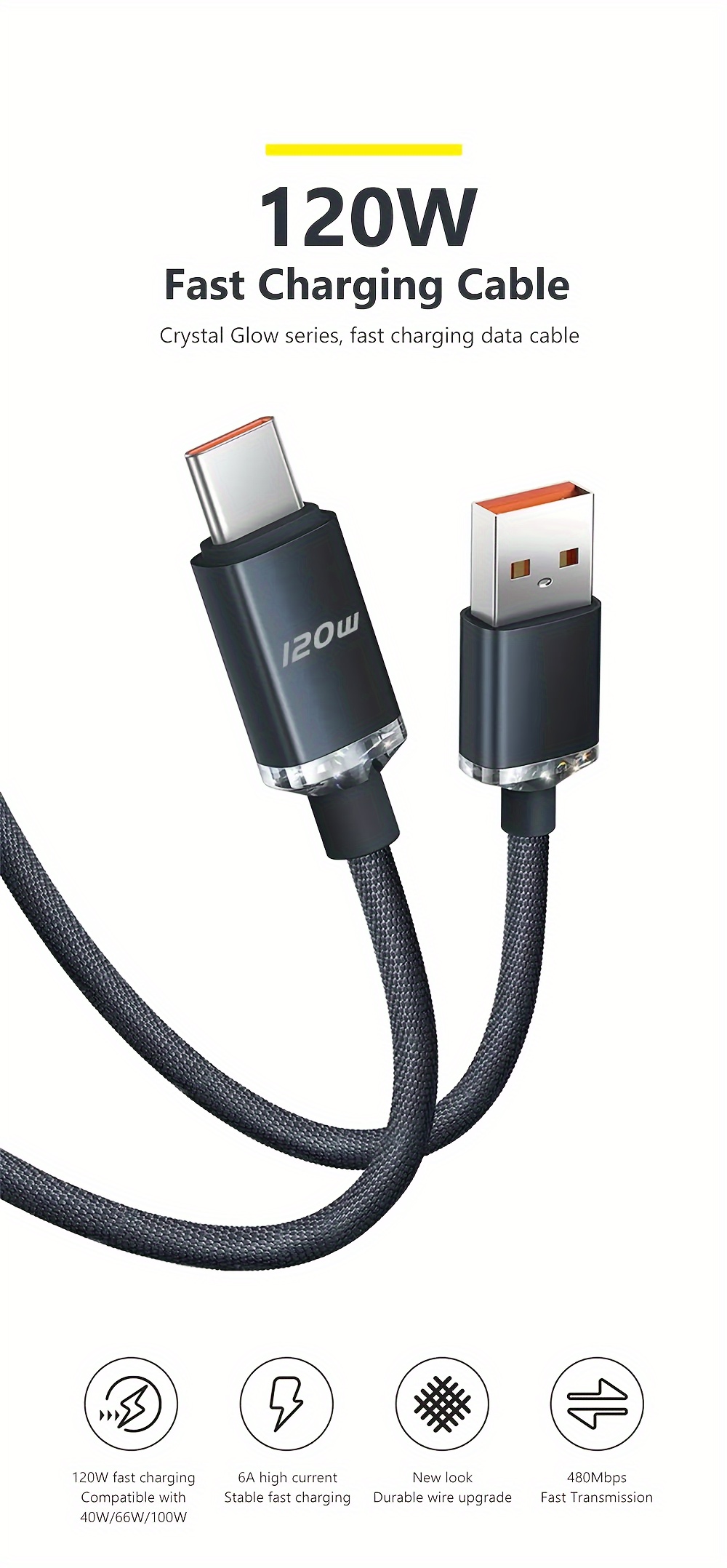 super fast charging cable usb type c charge data cord details 3