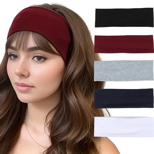 Outdoor Headband Elastic Sweatband Non Slip Breathable Stretch Belt  Hairband for Black