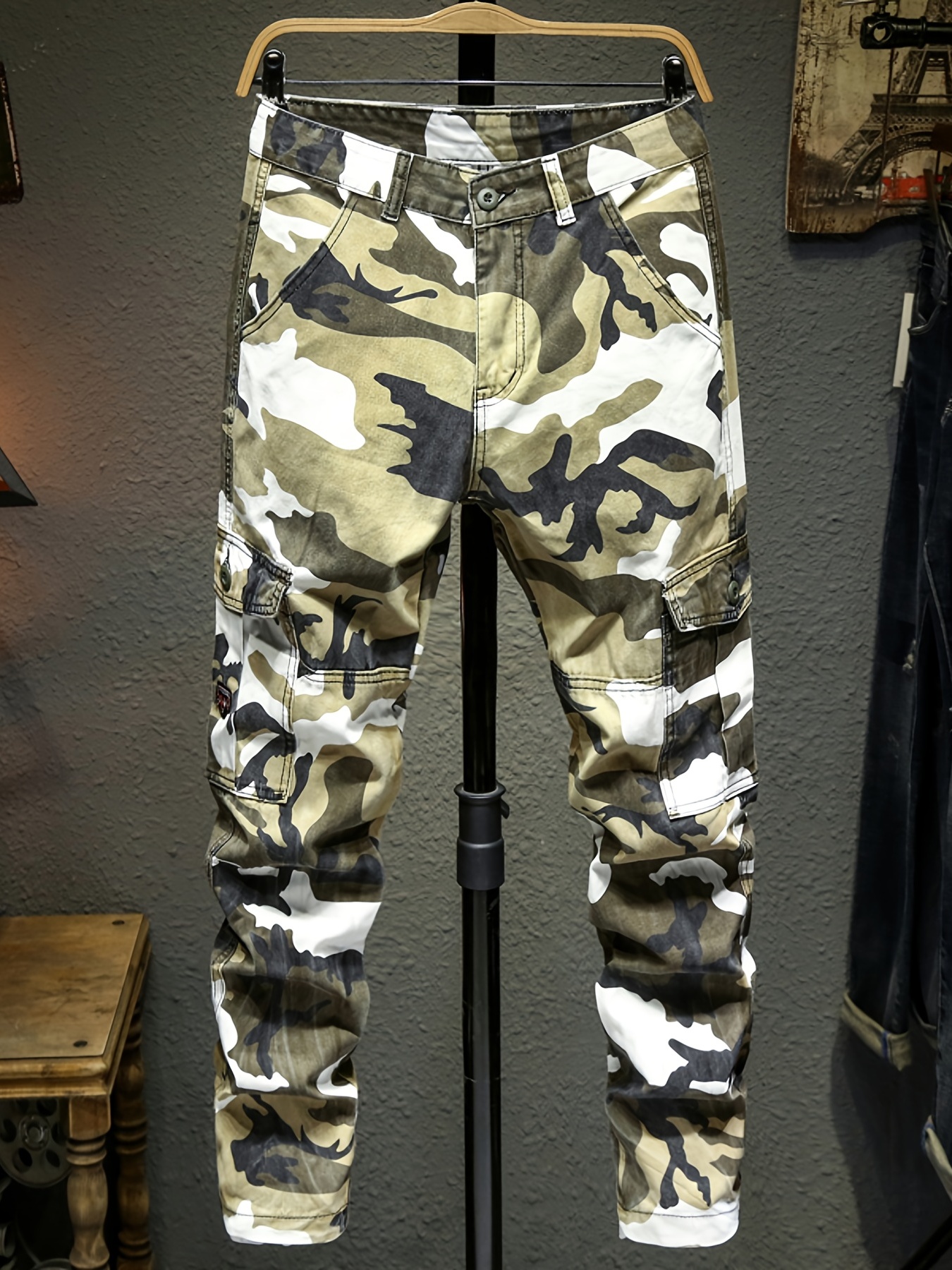 Pantalones Cargo Casuales Camuflaje Hombre - Temu