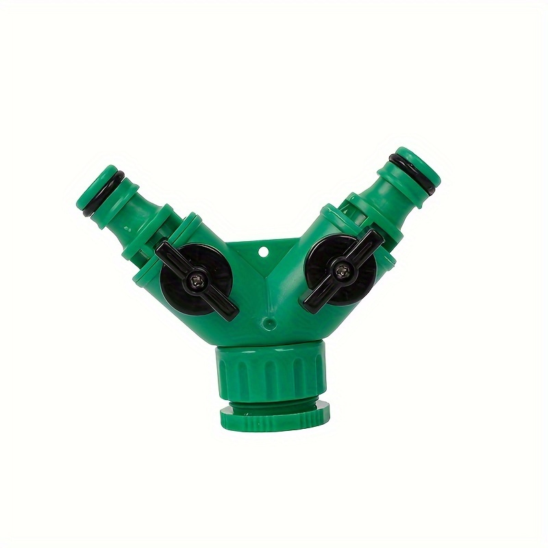 

1pc Garden Hose Y Connectors Plastic Hose Splitter With Faucet Watering Shut Off Valves For Landscaping, Gardening, Flower Planting, Irrigation (green)
