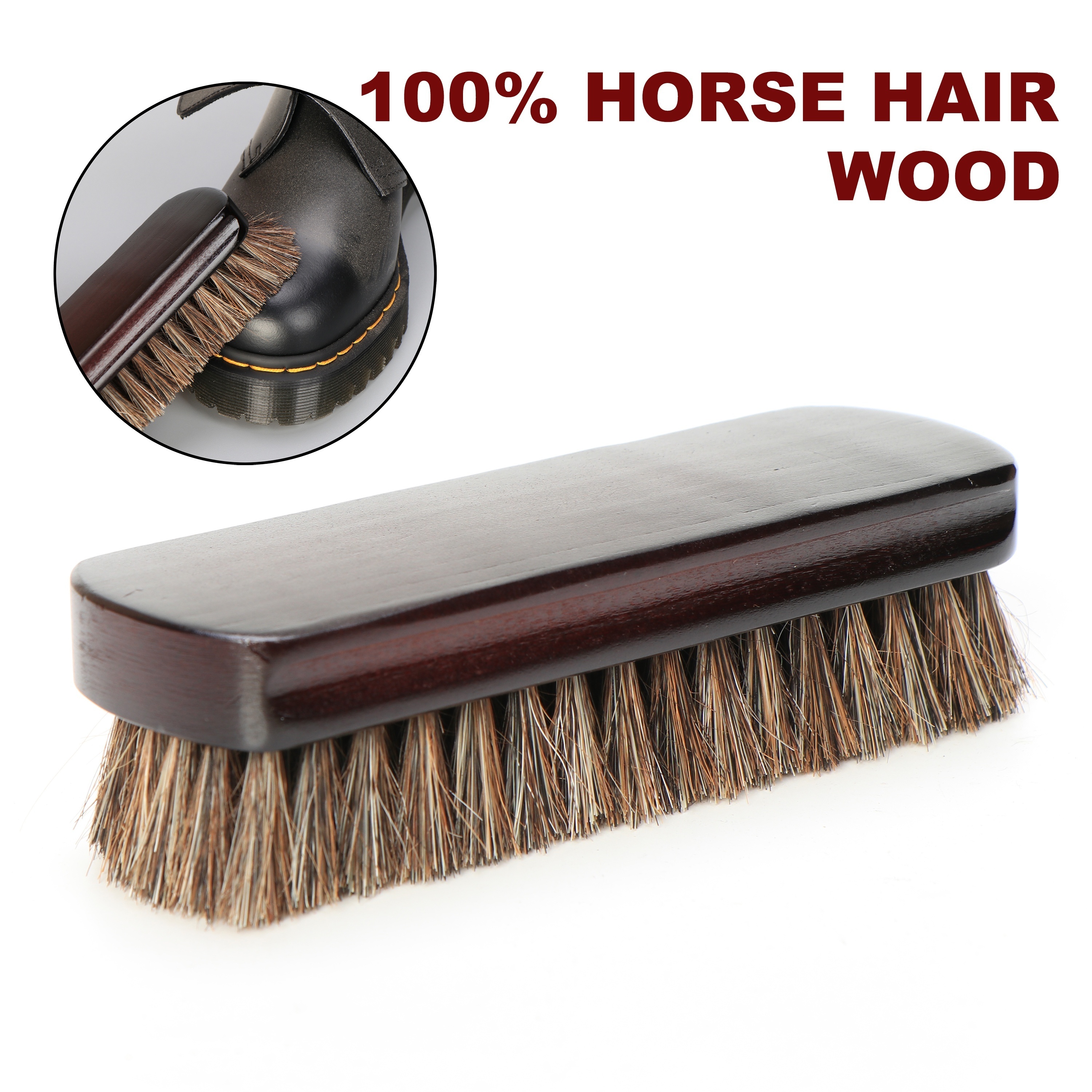 

1pc Horse Hair Shoe Brushes, Cleaning Polishing, Leather Care Protecting For Shoes Boots, Oil Polishing Cleaning Dust Brush