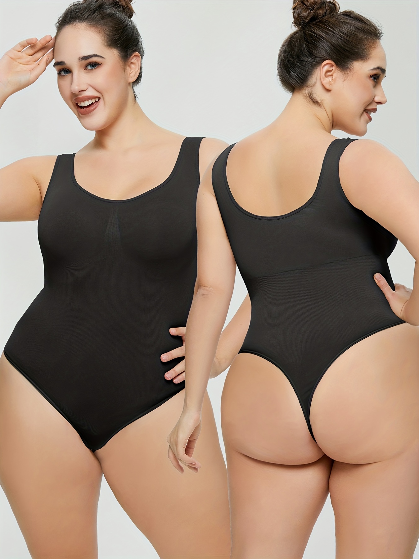 Plus Size Sports Shaping Bodysuit, Women's Plus Contrast Lace Trim Zipper Open  Crotch Tummy Control Butt Lifting Shapewear - - Temu