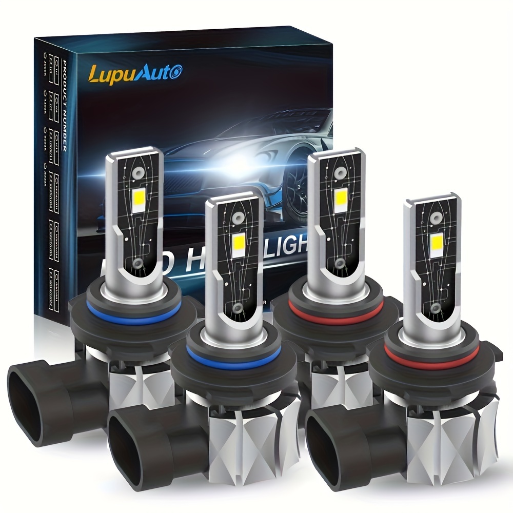 4pcs 9005 9006 LED Headlights Kit Combo Bulbs,9005/HB3 9006/HB4 High/Low  Beam Fog Light 50W 16000LM Super Bright White 6000K