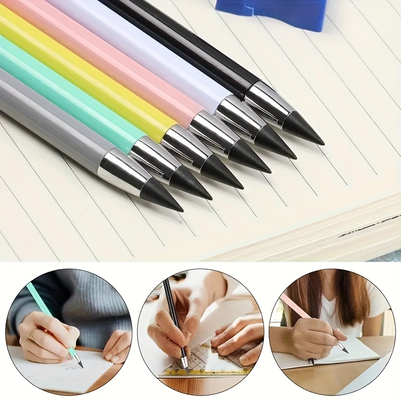 4PCS Inkless Pencil Reusable Everlasting Pencil with Eraser Colorful  Pencils 4 Inkless Forever Pencil with 2PCS Replaceable Graphite Nib & 1  Pencil
