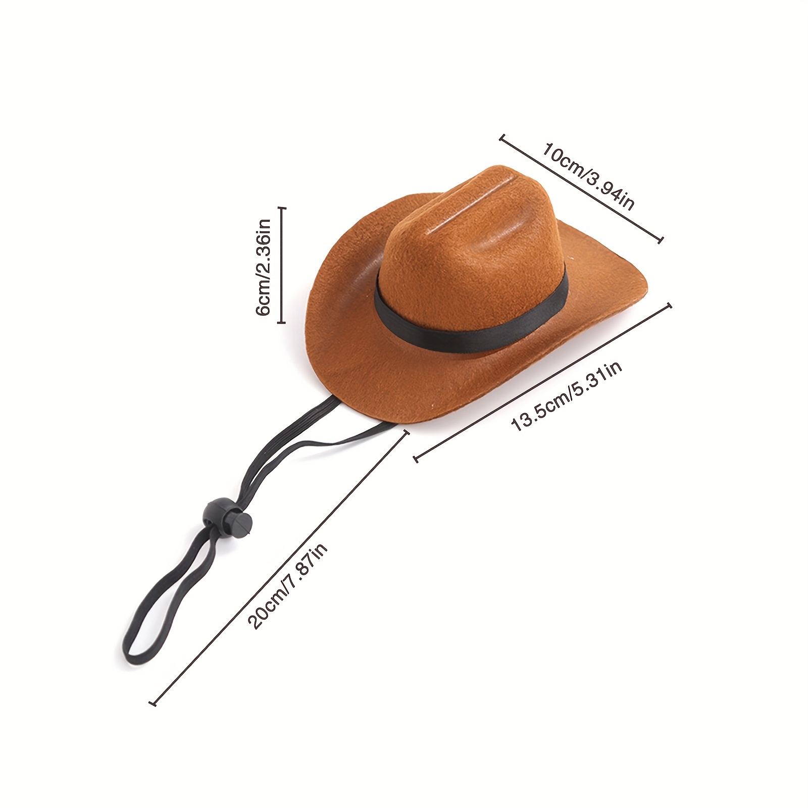 western cowboy mini hat cats small dogs adjustable strap - Temu display picture 1