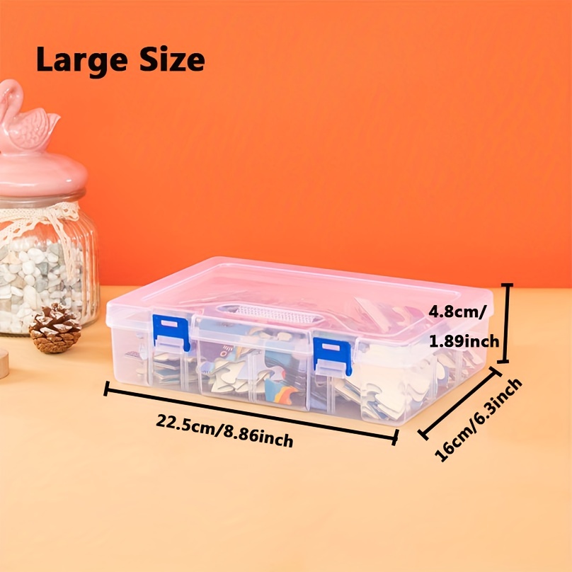 Clear Plastic Storage Box With Flap Lid, Large Multipurpose Craft