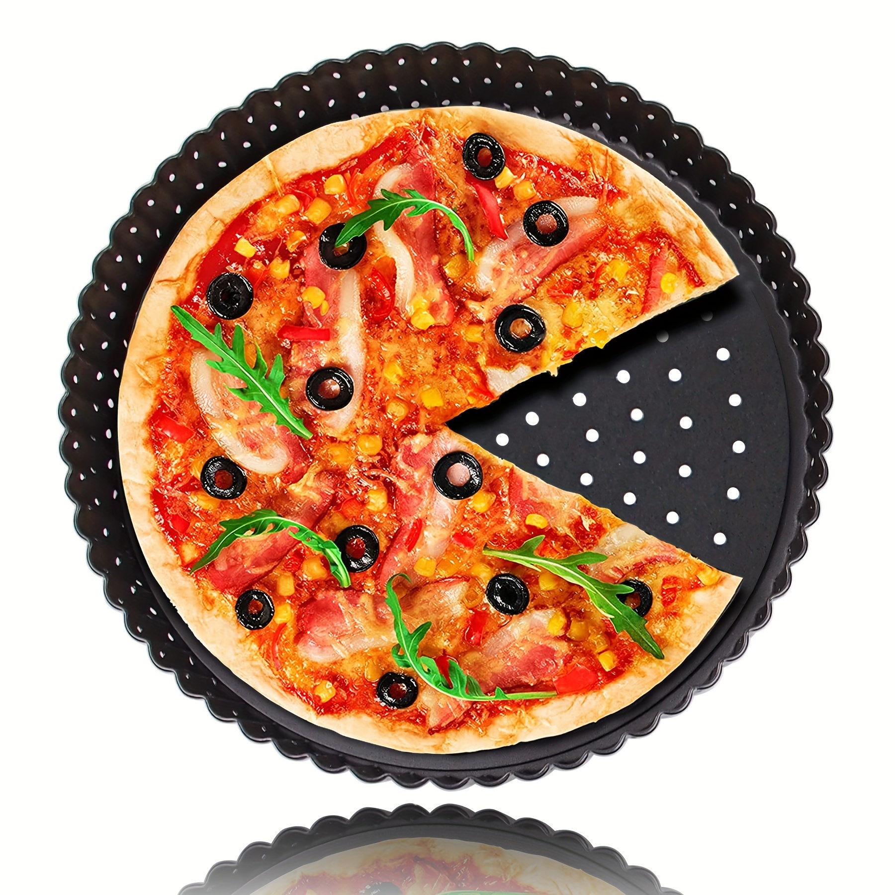 1 Teglia Pizza Fori Ventilazione E Teglia Antiaderente - Temu Italy