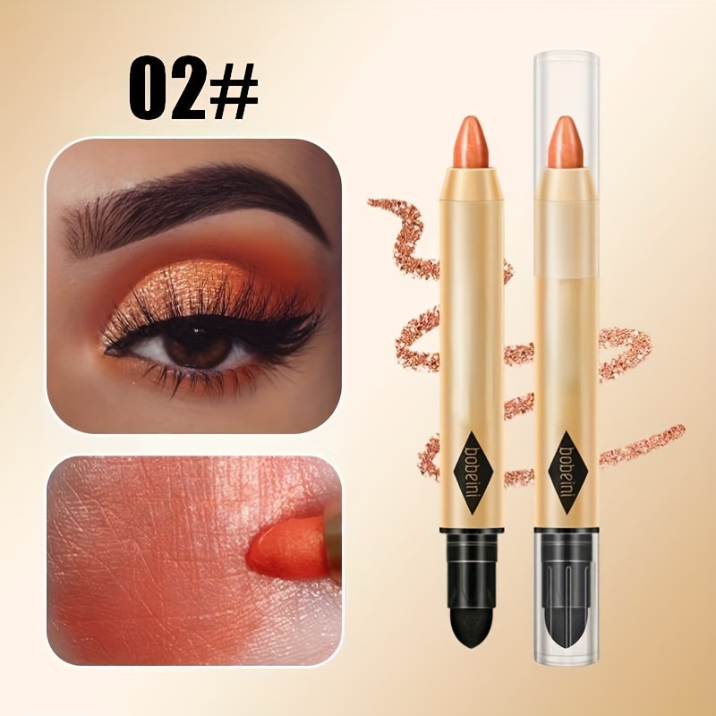 2 In 1 Pearly Eyeshadow Lipstick Stick Pencil Waterproof Glitter Matte  Eyeshadow Makeup High Pigmented Eyelid Under Crease Eyeshadow Pen