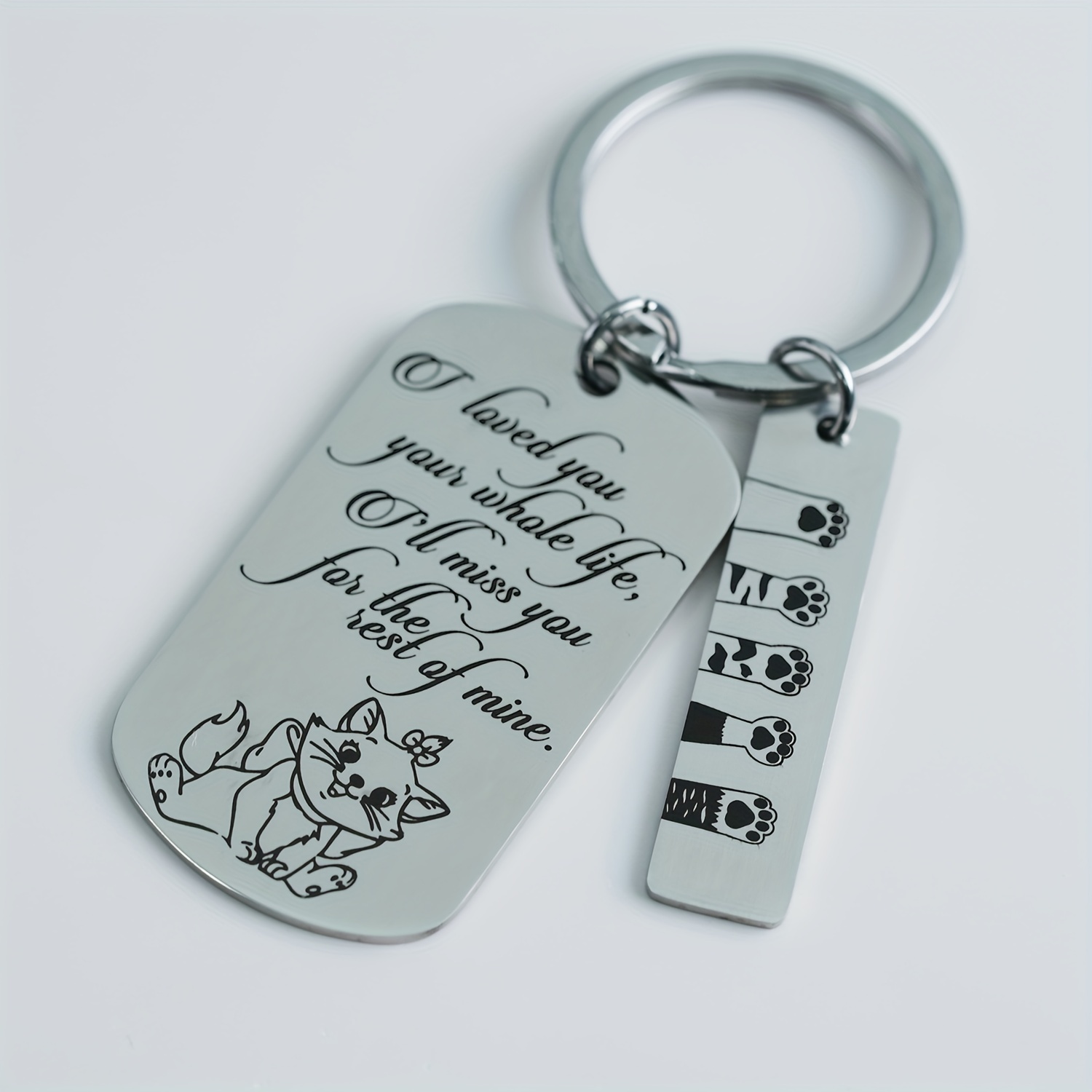 Dog Memorial Keyring Gifts for Cat Owners-Loss Gift for Pet Lover