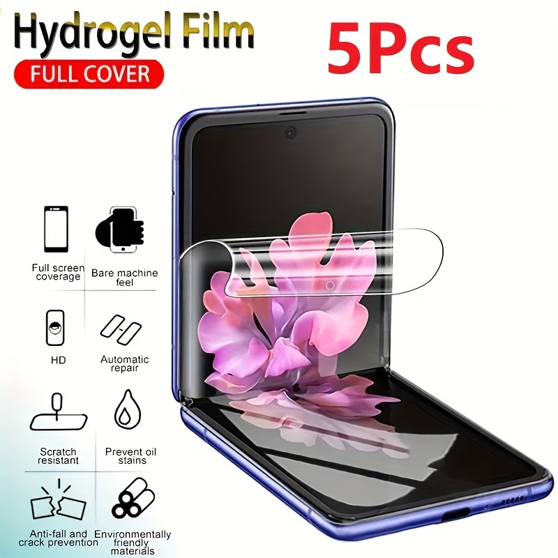 E-shop 5-teiliges Hydrogel-Film-Schutzfolie für for Samsung Z Flip 3 Flip4 5G – Weiche Schutzfolie für for Samsung Flip Flip5 – Sicherheitsfolie