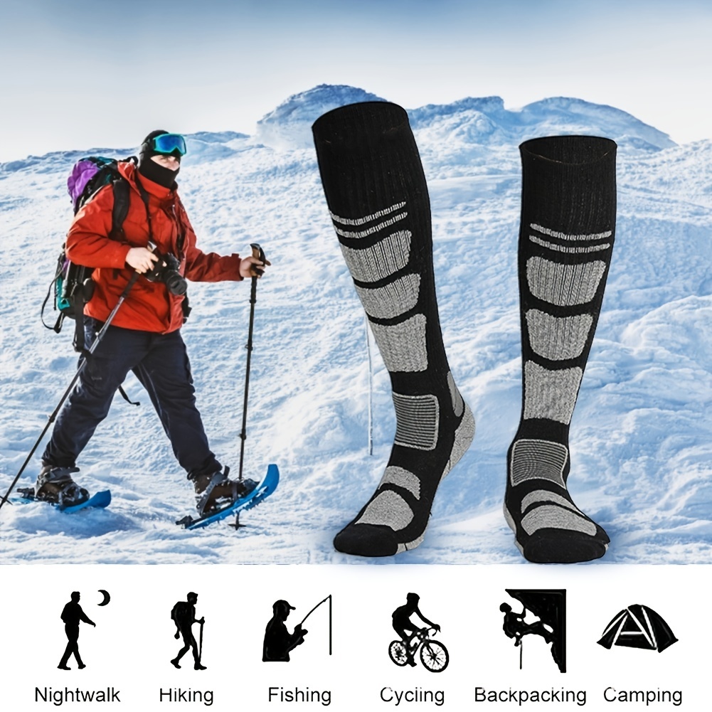 1 par de calcetines térmicos para hombres y mujeres ¡Ideal Para esquí,  senderismo, snowboard Y deportes de escalada!