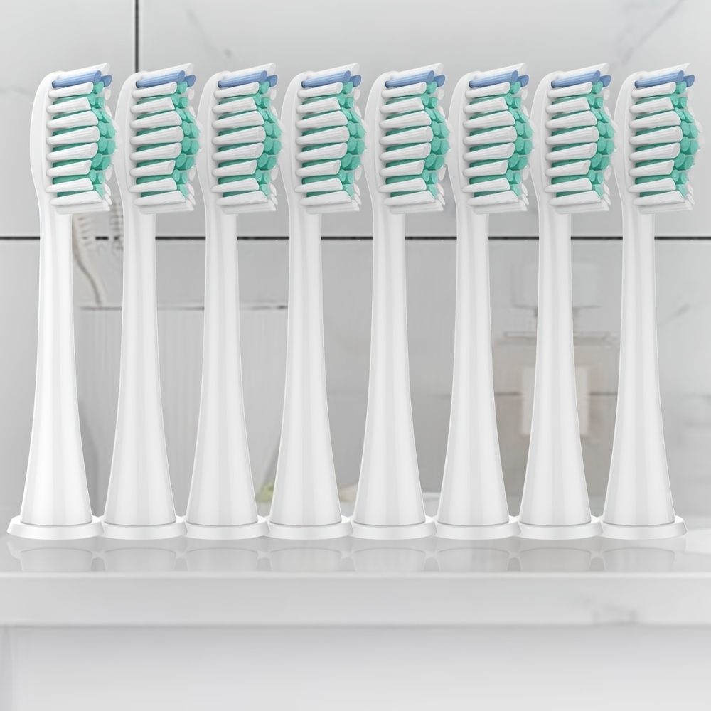 8Pcs Sonicare Toothbrush Replacement Heads with Snap on Handles