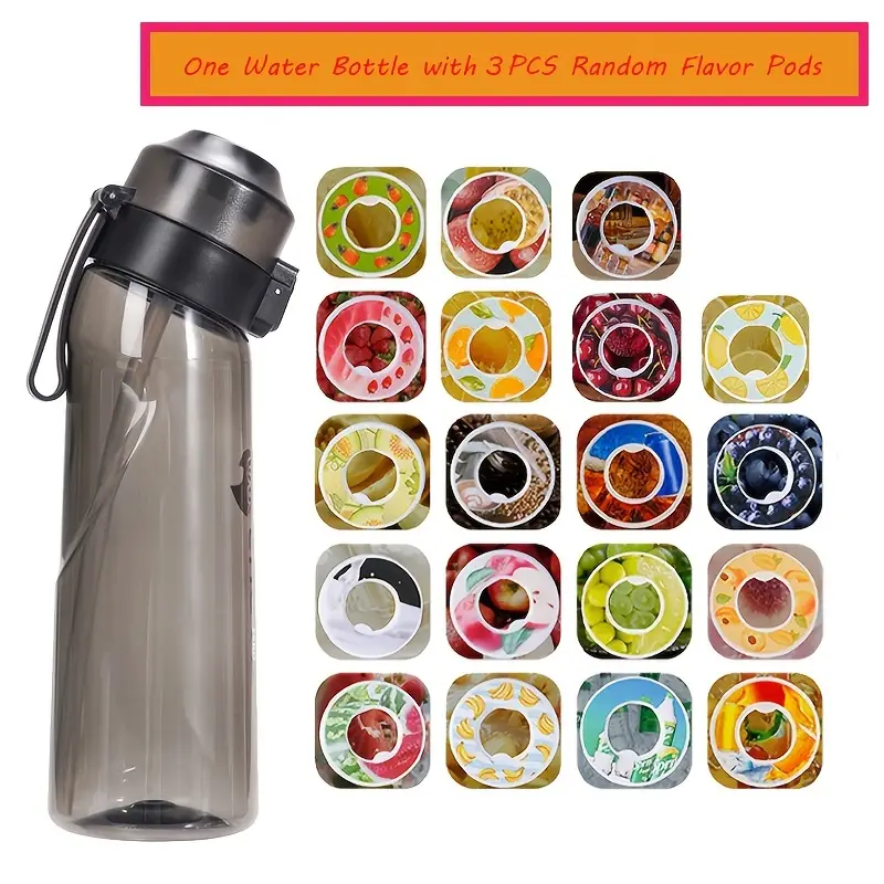 Sports Water Bottle With 3 Flavor Pods, Fruits Flavor Water Cups, 0 Sugar 0  Calorie, Portable Travel Water Bottles, For Camping, Hiking, Fitness,  Outdoor Drinkware, Birthday Gifts, Single Flavor Pods Available 