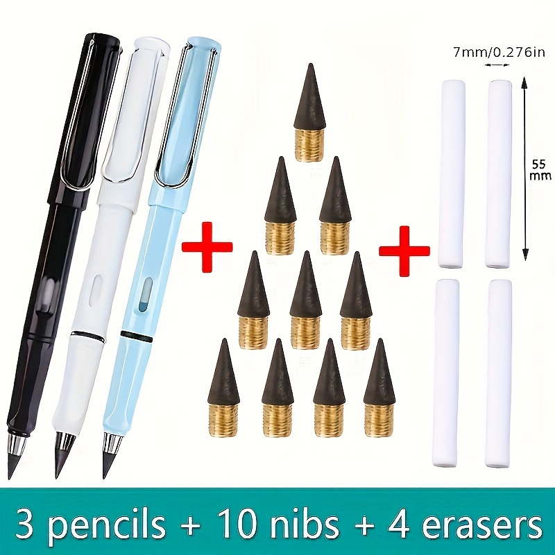 Inkless Pencil Eternal, Unlimited Writing Technology, 24 Pcs Pen Tip