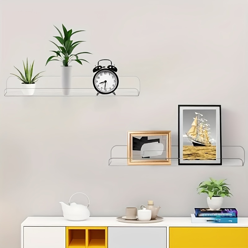 Clear Acrylic Shelves For Wall Storage, Floating Shelves Wall Mounted, Mini  Bookshelf, Display Ledge Wall Shelves For Bedroom, Living Room, Bathroom,  Kitchen - Temu