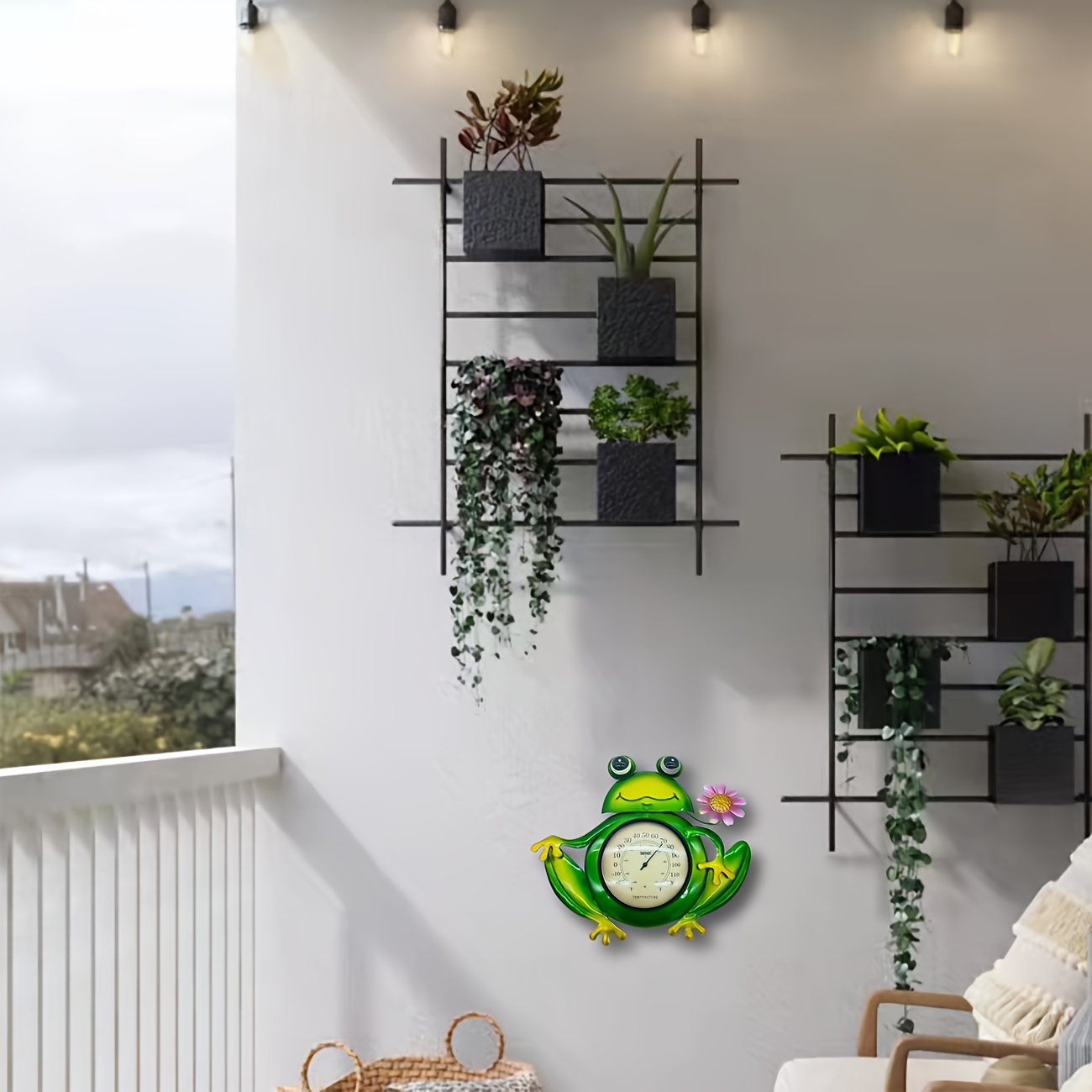 Termómetro de jardín - Termómetro para exteriores con diseño de bronce |  Termómetro de pared para visualización de temperatura al aire libre, pared