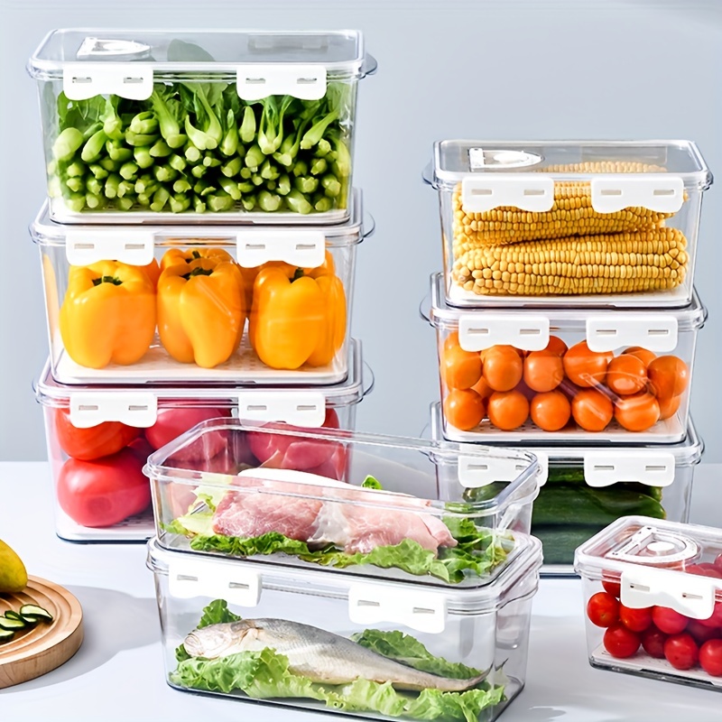 1pc Refrigerator Storage Box With Flip Lid And Multiple Compartments For  Storing And Separating Ingredients, Single / Double Cover, Refrigerator  Fruit