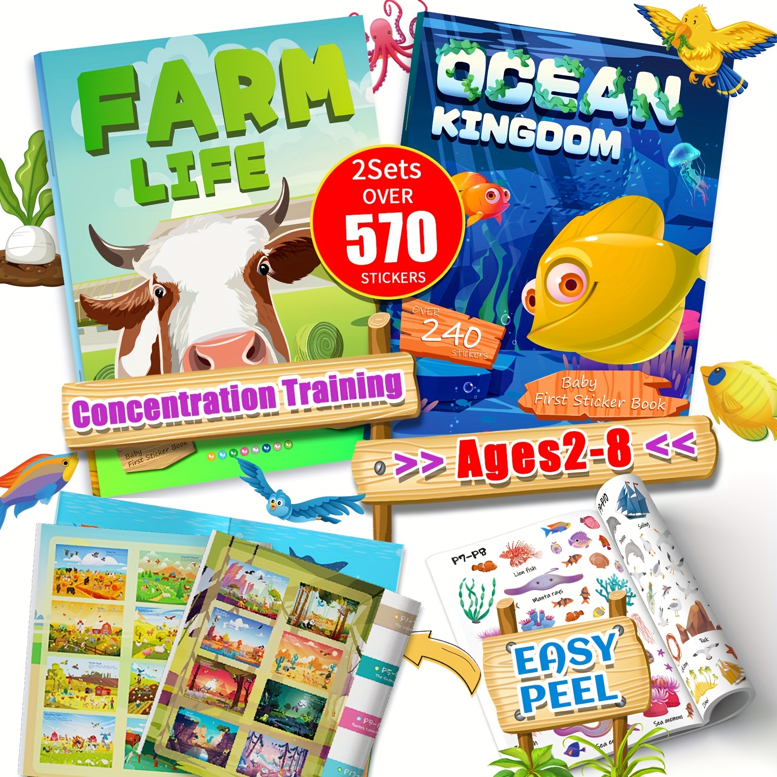 10 Juegos De Libros De Pegatinas Para Niños De 2 A 4 Años, L