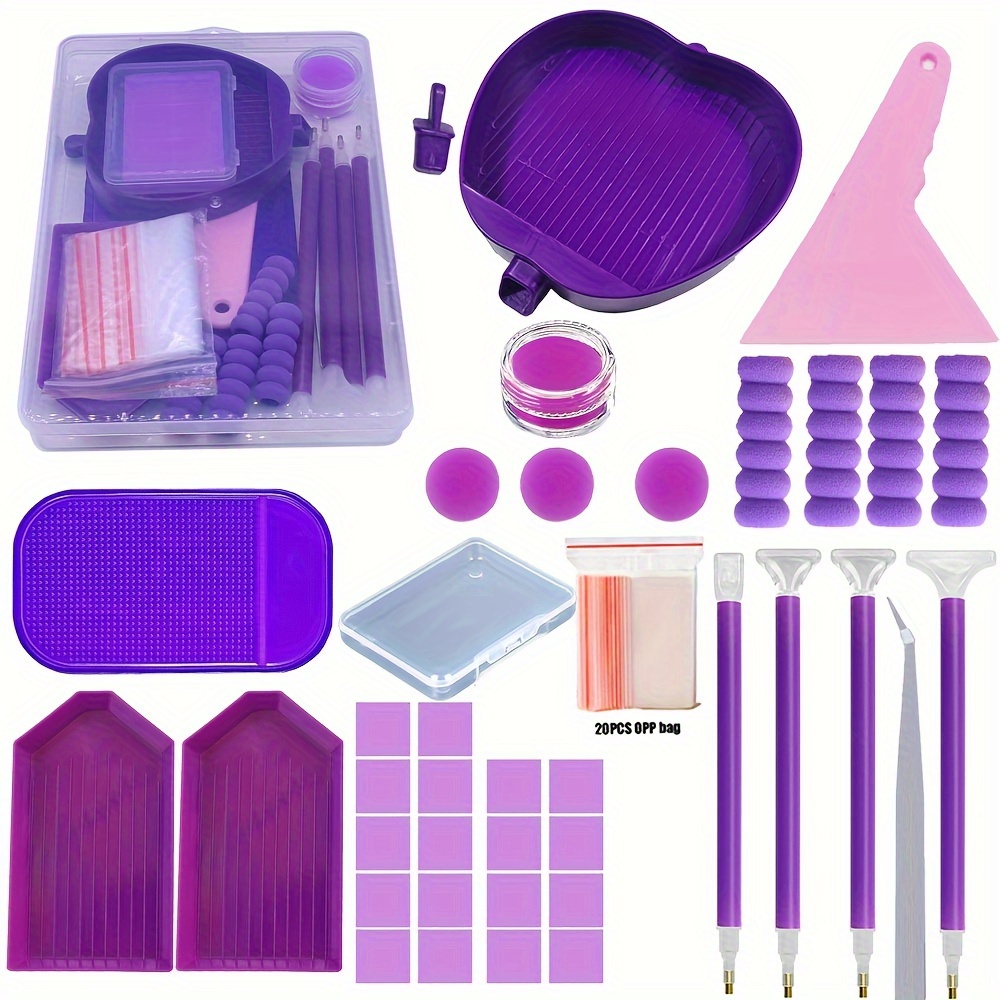 Foam Purple Diamond Painting Tool Mosaic Accessories Tray - Temu
