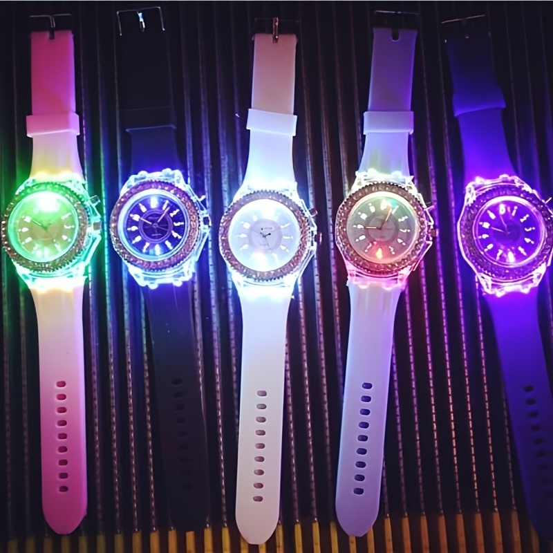 Montre Quartz Lumineuse Led Brille Nuit Analogique Strass Temu