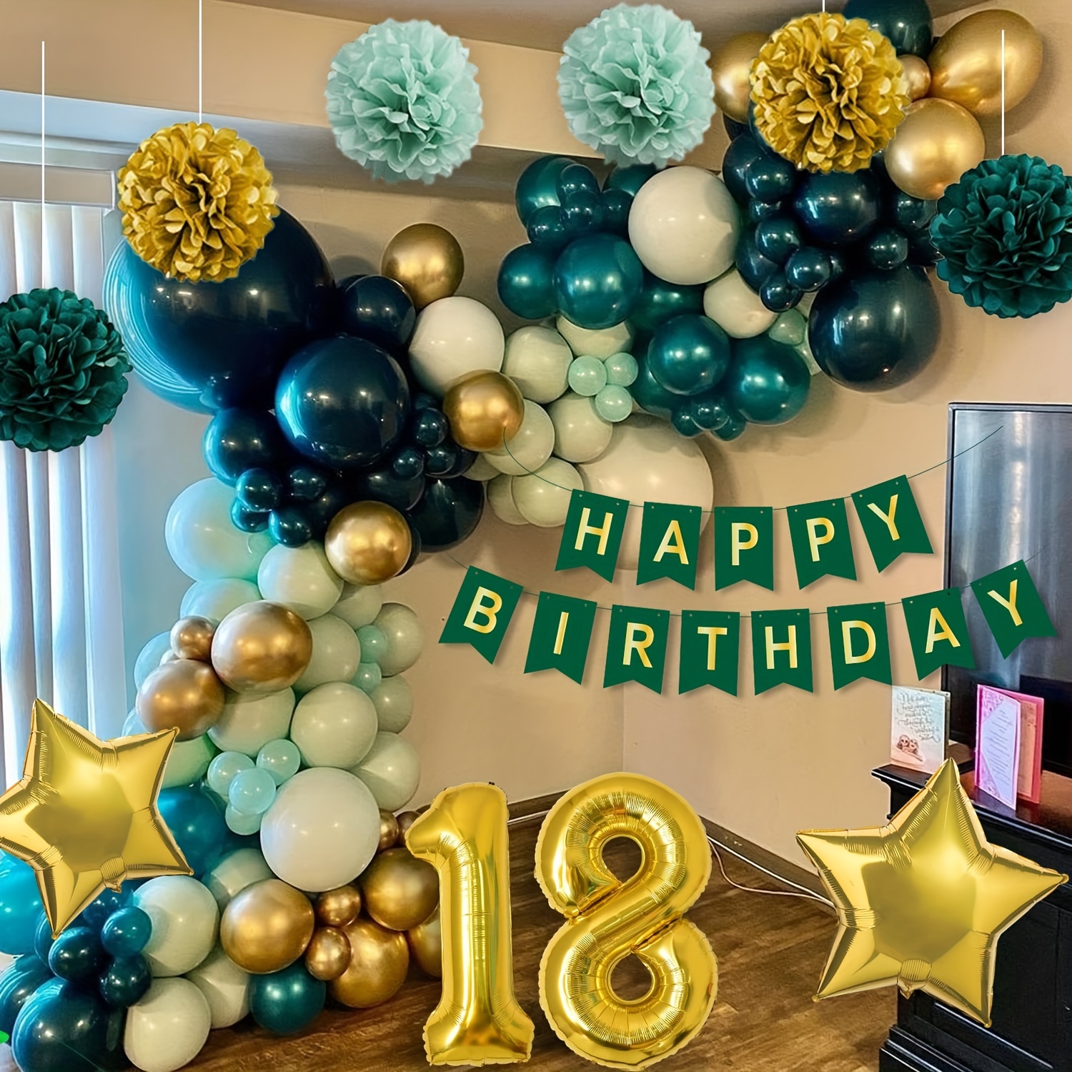 Globo de cumpleaños número 18 de oro, globos de oro de 18, fiesta de  cumpleaños número 18, decoración de oro, fiesta de cumpleaños de niñas,  cumpleaños de hito, 18 años -  México